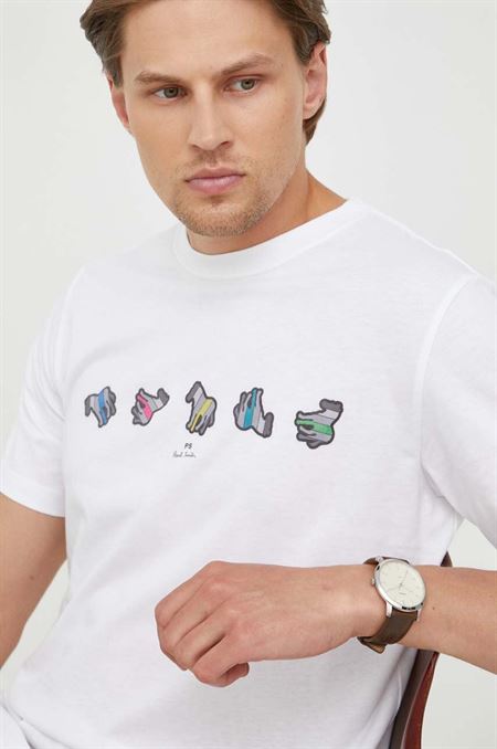 Bavlnené tričko PS Paul Smith béžová farba