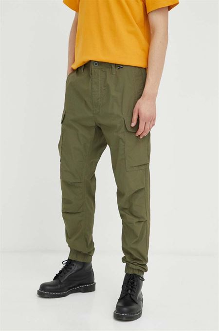Bavlnené nohavice G-Star Raw zelená farba