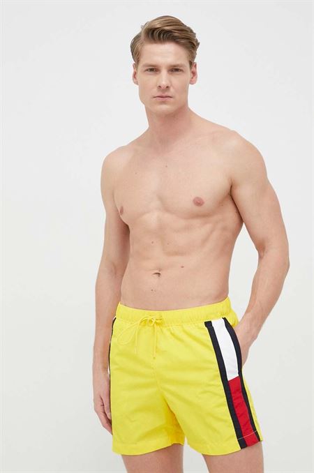 Plavkové šortky Tommy Hilfiger žltá farba