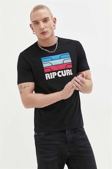 Bavlnené tričko Rip Curl čierna farba
