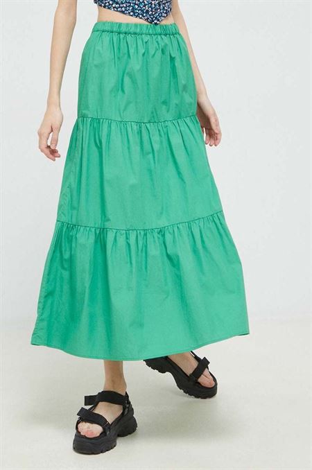 Bavlnená sukňa Tommy Jeans zelená farba