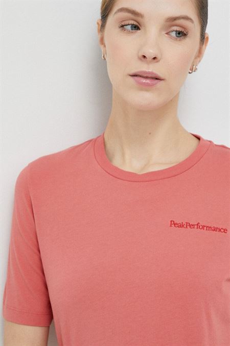 Bavlnené tričko Peak Performance ružová farba