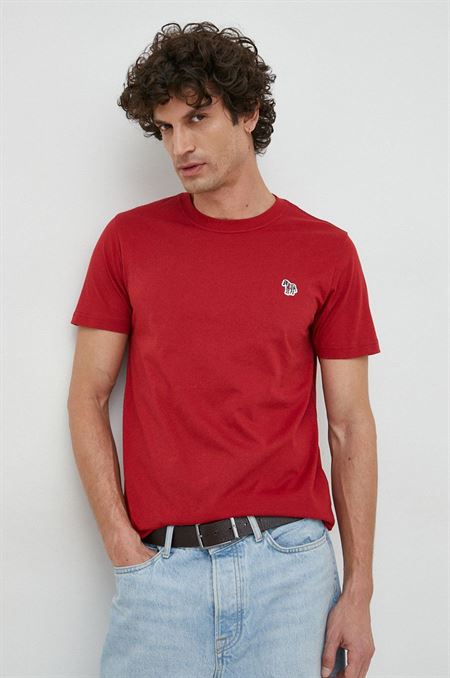 Bavlnené tričko PS Paul Smith červená farba