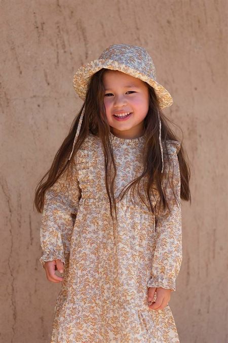 Dievčenské bavlnené šaty Konges Sløjd béžová farba