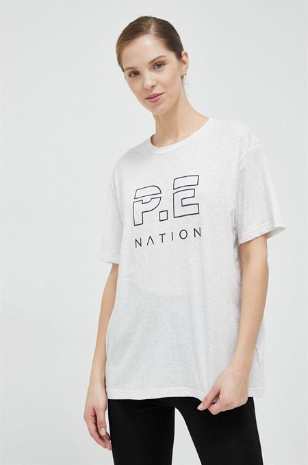 Bavlnené tričko P.E Nation šedá farba