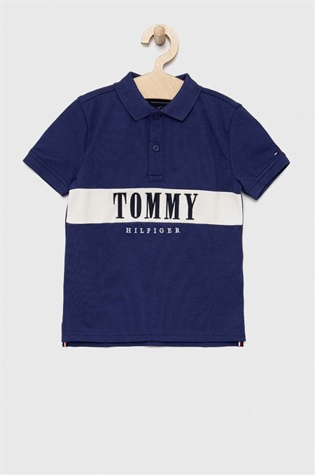 Detské polo tričko Tommy Hilfiger tmavomodrá farba
