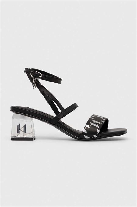 Kožené sandále Karl Lagerfeld ICE BLOK čierna farba