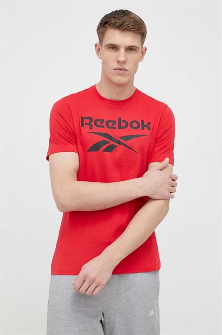 Bavlnené tričko Reebok červená farba