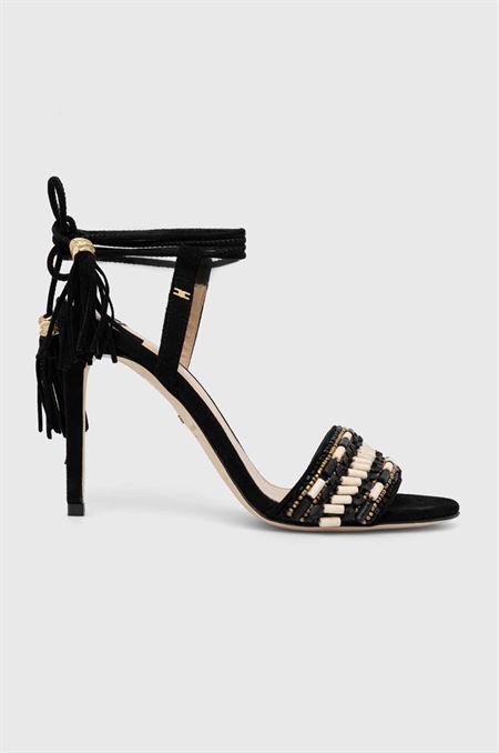 Semišové sandále Elisabetta Franchi čierna farba