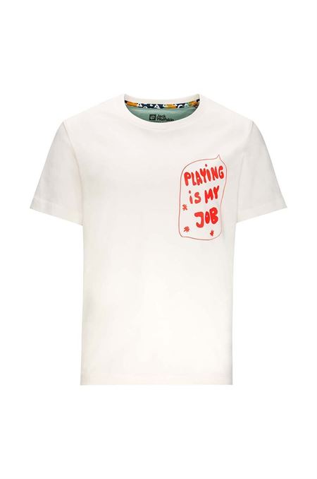Detské bavlnené tričko Jack Wolfskin VILLI T K biela farba