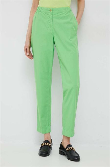 Bavlnené nohavice Tommy Hilfiger zelená farba