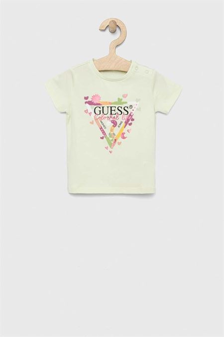 Tričko pre bábätko Guess tyrkysová farba