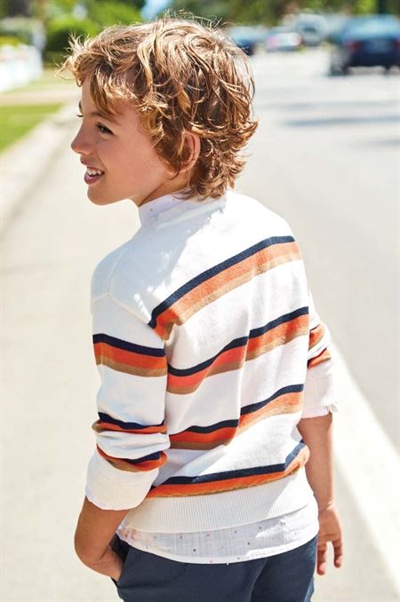 Detský bavlnený sveter Mayoral oranžová farba