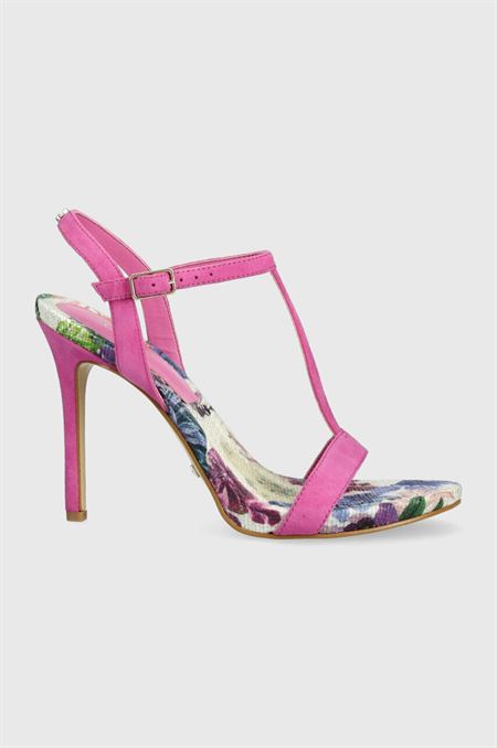 Semišové sandále Guess FACY ružová farba
