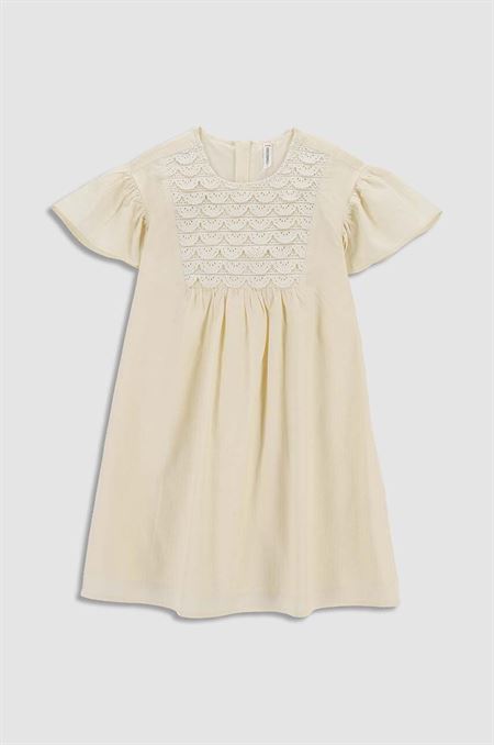Dievčenské bavlnené šaty Coccodrillo béžová farba