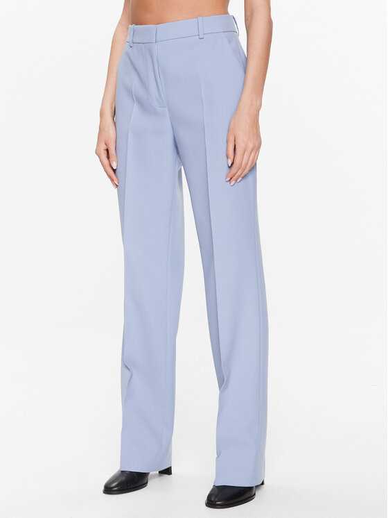 Calvin Klein Bavlnené nohavice Essential Slim Straight K20K205188 Modrá Regular Fit