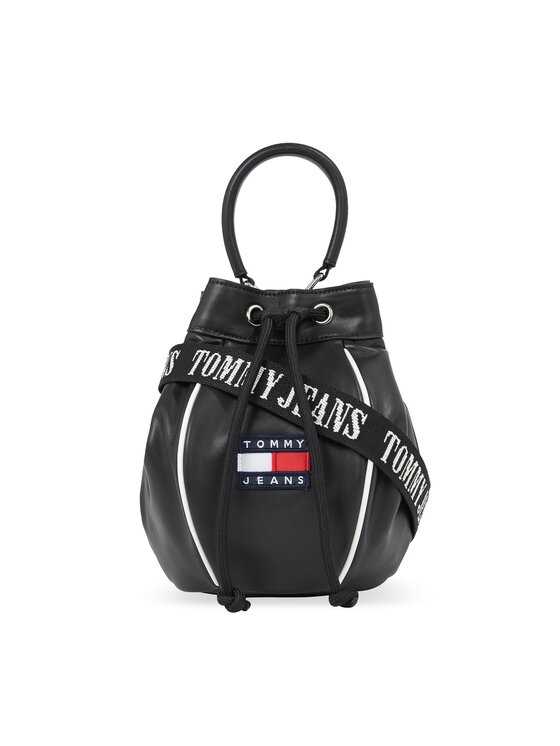 Tommy Jeans Kabelka Tjw Heritage Bucket Bag AW0AW15437 Čierna