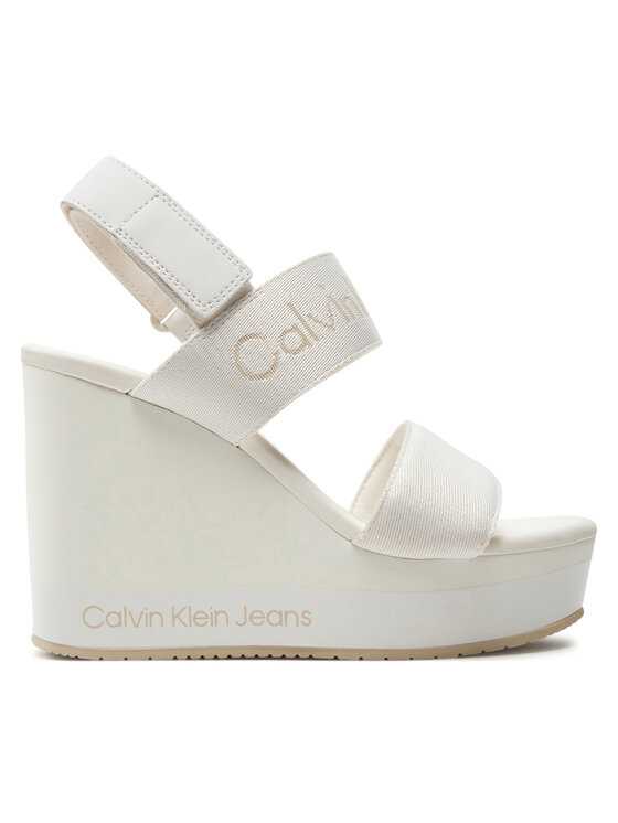 Calvin Klein Jeans Sandále Wedge Sandal Webbing In Mr YW0YW01360 Biela