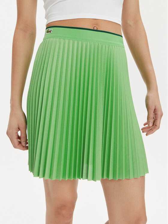 Lacoste Plisovaná sukňa JF2701 Zelená Regular Fit