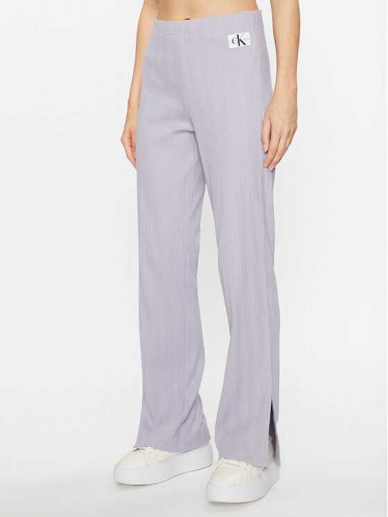 Calvin Klein Jeans Bavlnené nohavice J20J221597 Fialová Regular Fit