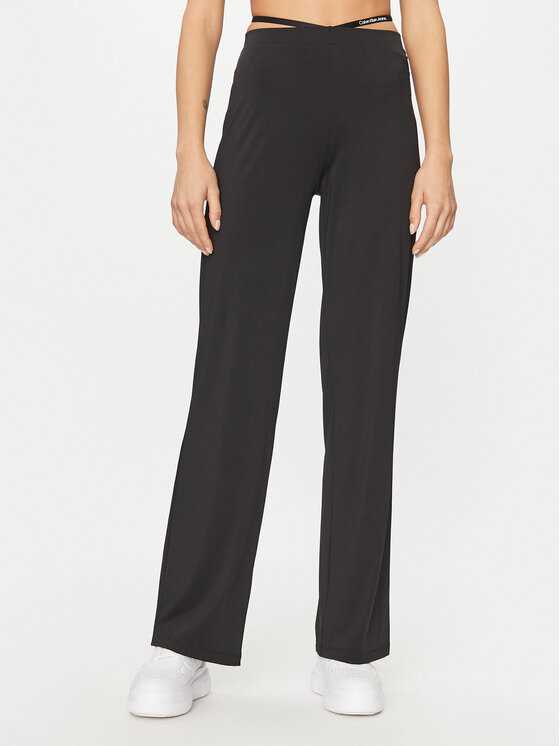 Calvin Klein Jeans Bavlnené nohavice J20J221919 Čierna Straight Fit
